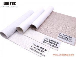 URB2301-URB2307 Manufacturer of 100% blackout jacquard roller blinds fabric --Application to Roller, Roman and Panel Blinds