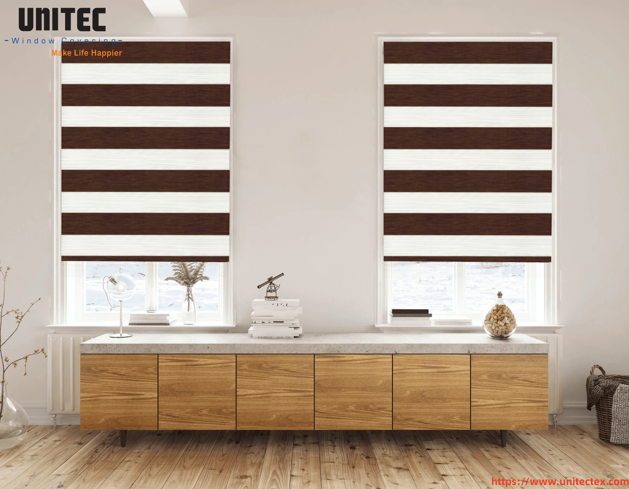 Zebra blinds for sliding doors
