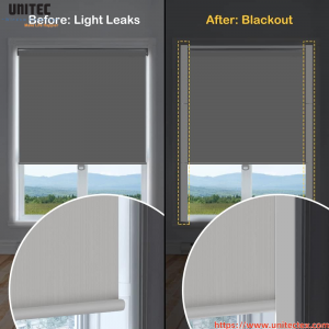 Black light-blocking window blinds