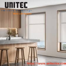 white textured roller blinds