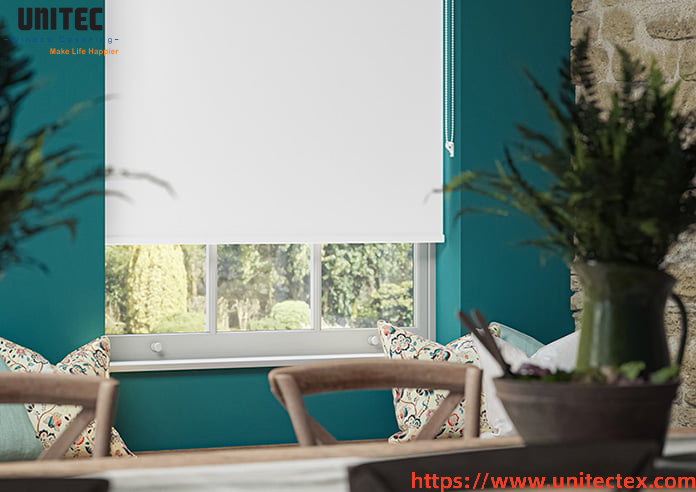 white textured blackout roller blinds