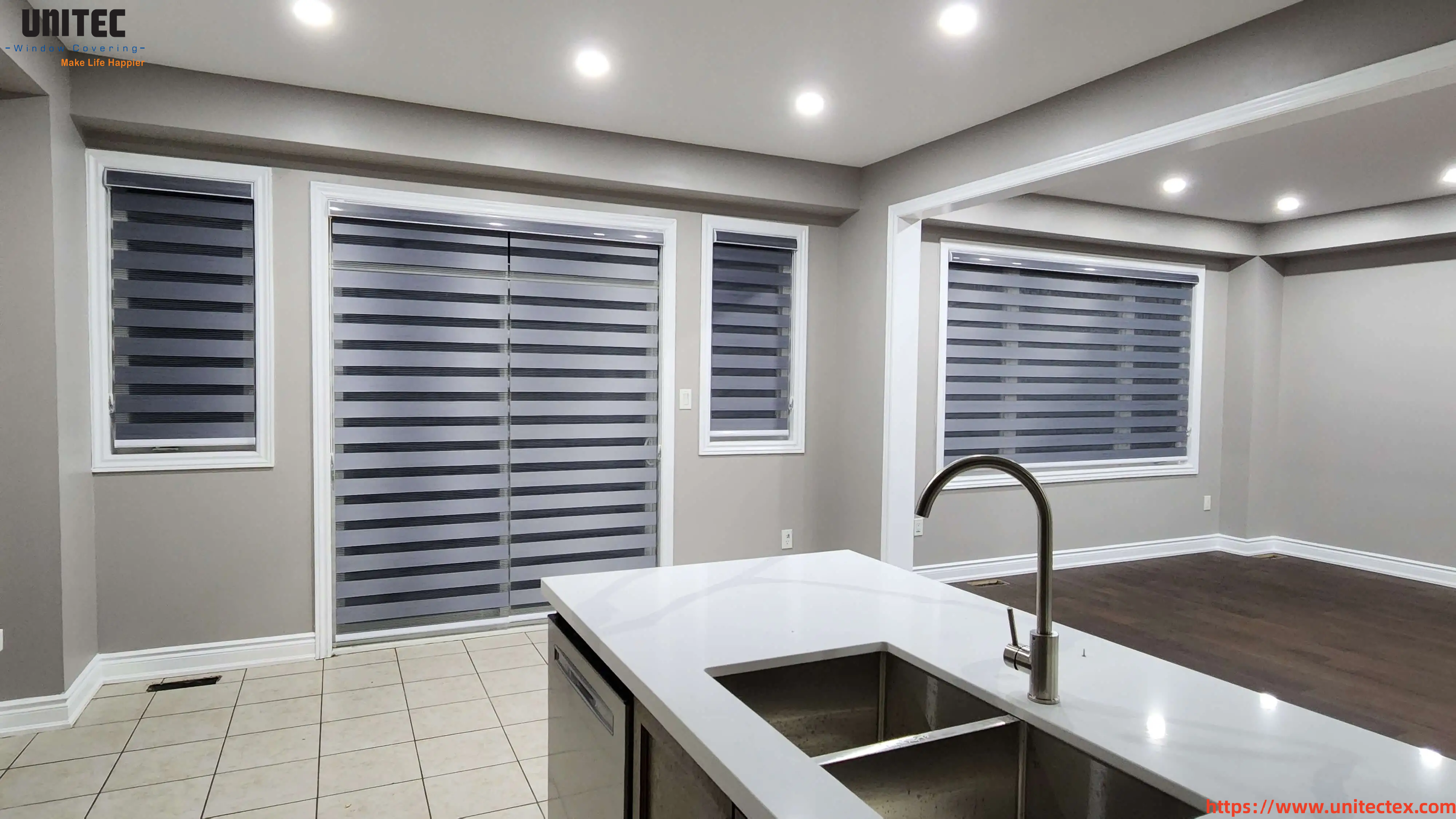 Zebra blinds for sliding doors