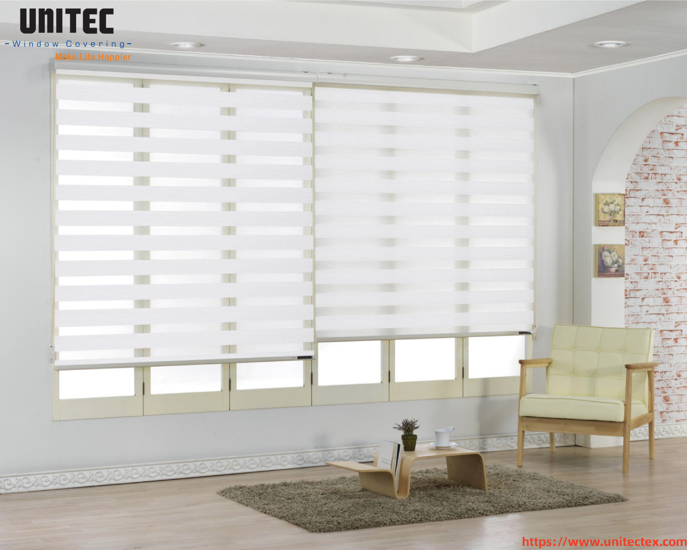 Zebra blinds for sliding doors