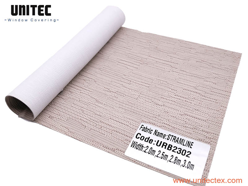 Blackout roller blinds fabric URB23 series:100% Polyester Jacquard weave with Acrylic Foam Coating