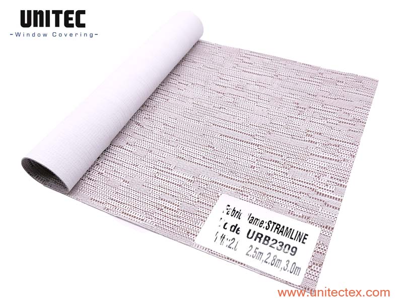 Blackout roller blinds fabric URB23 series:100% Polyester Jacquard weave with Acrylic Foam Coating