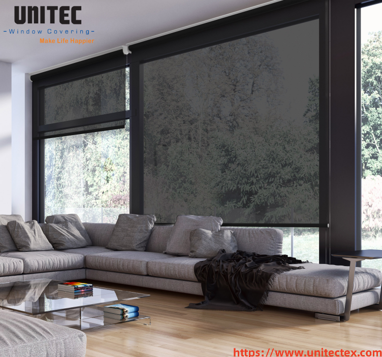 modern black blackout blinds