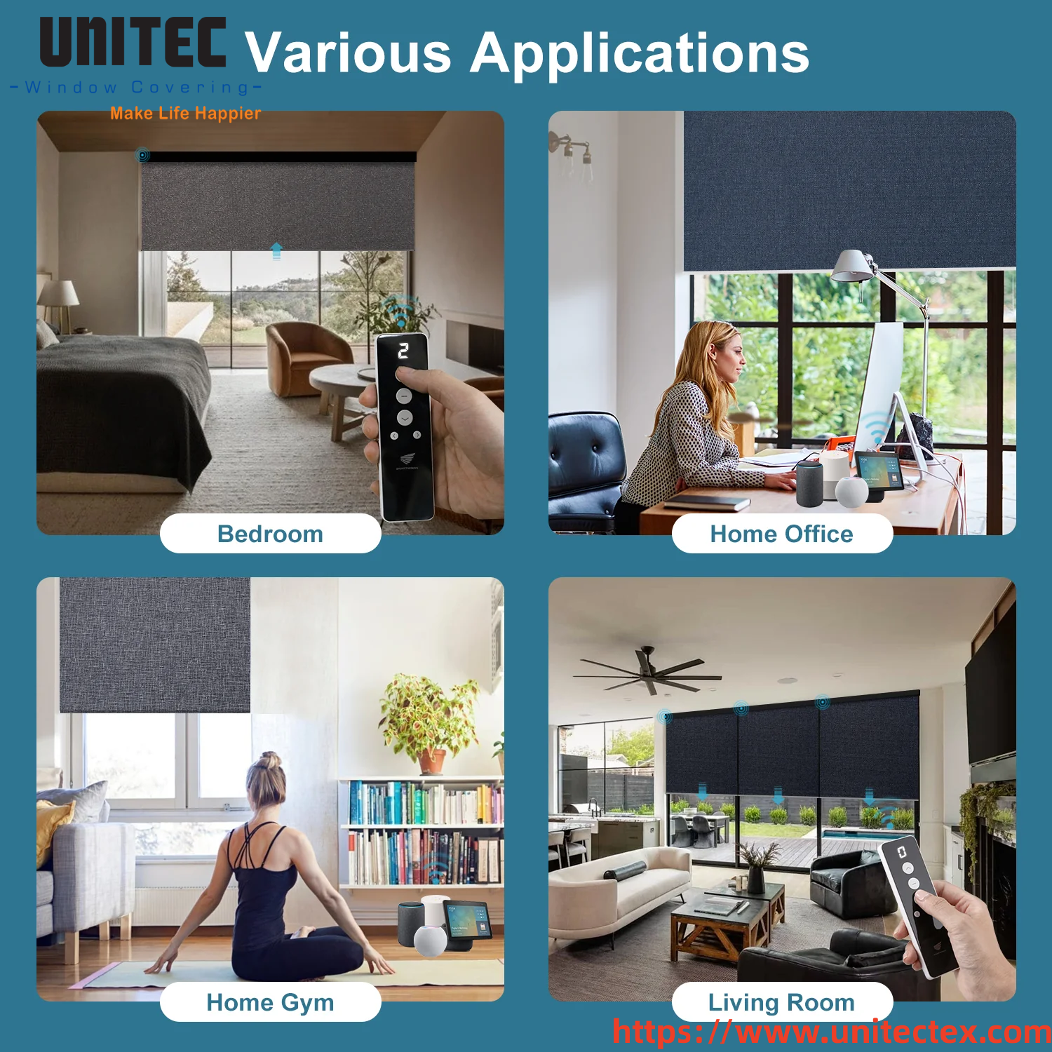 black 100% blackout roller blinds
