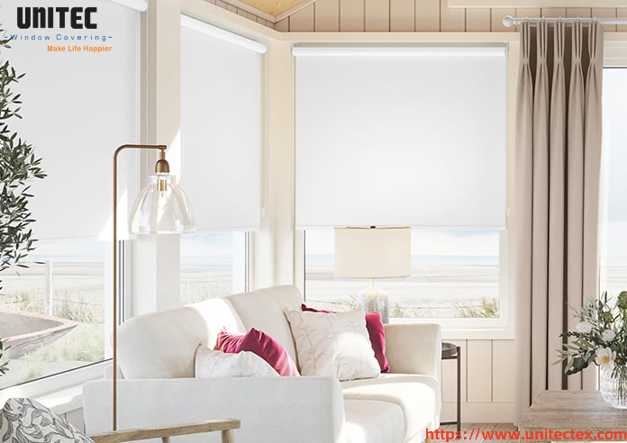 white high blackout roller blinds