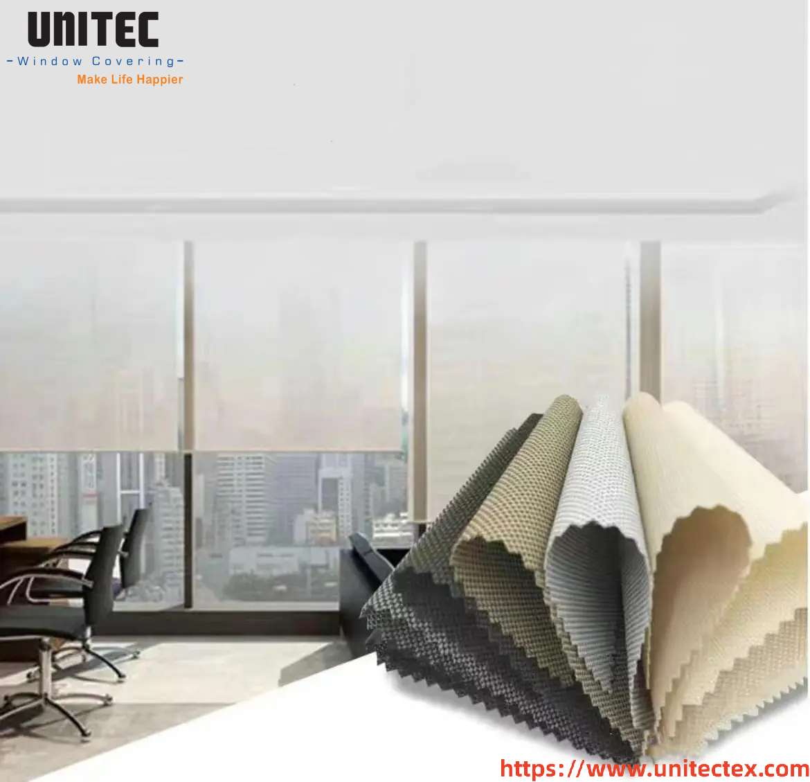 European Style Black Roller Shades