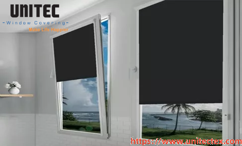 black high opacity blackout roller blind for bedroom