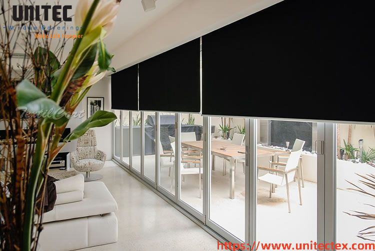100% Blackout Roller Blinds Black