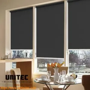 High-Quality Black Fabric Roller Blinds