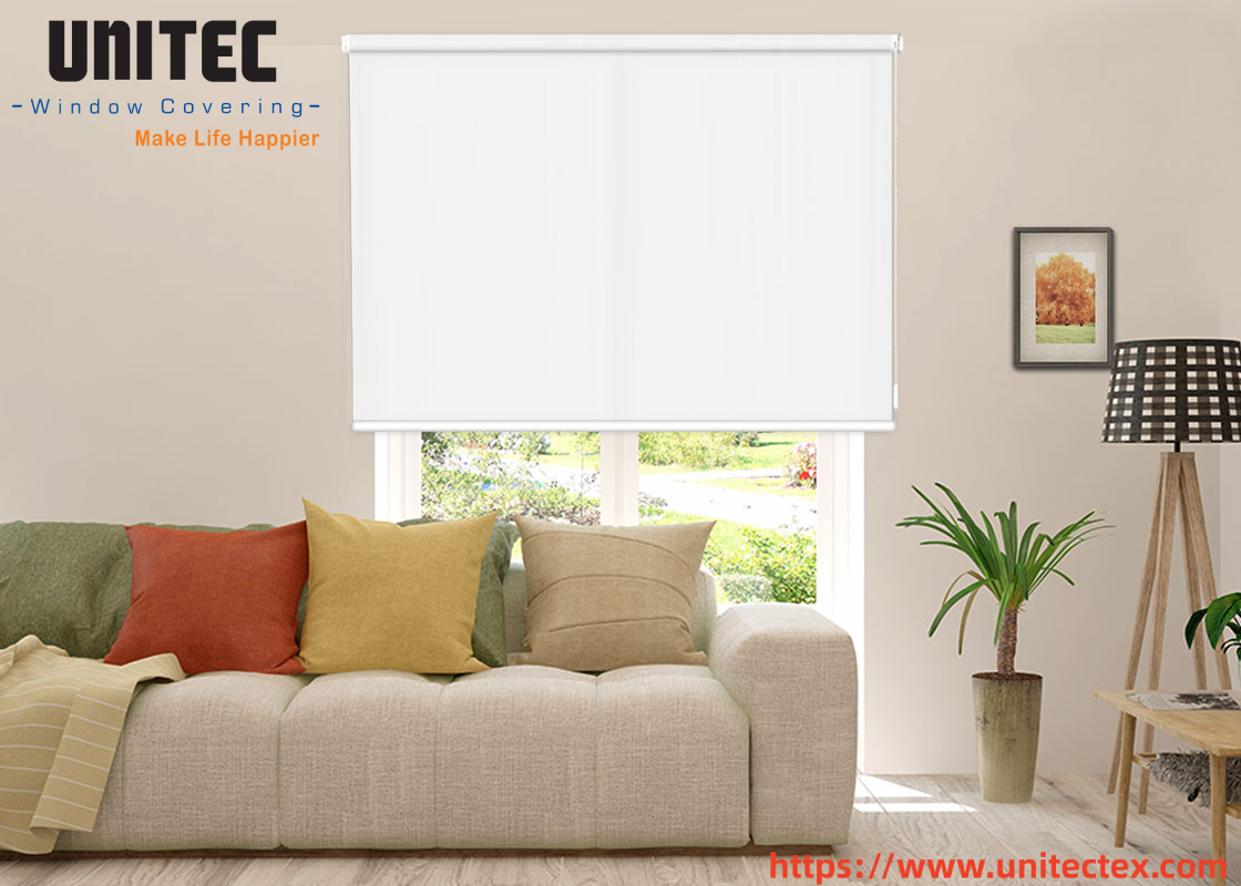 White Roller curtain in Office