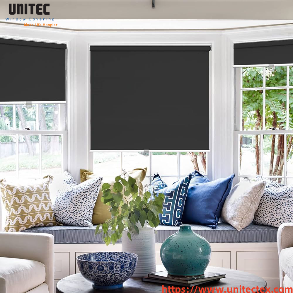 modern black blackout blinds