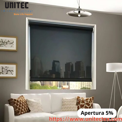 black high opacity blackout roller blind for bedroom