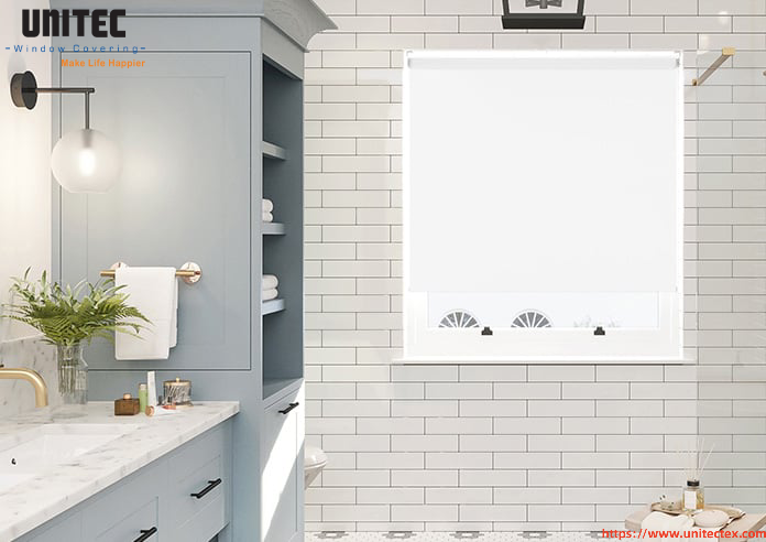 custom white textured roller blinds