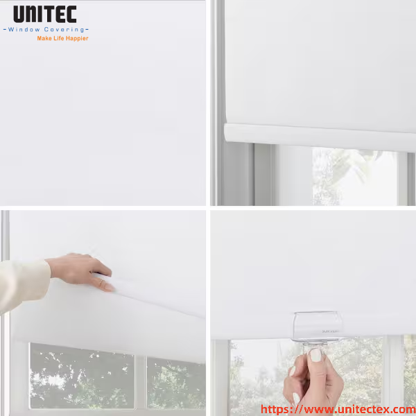 white 100% blackout roller blinds