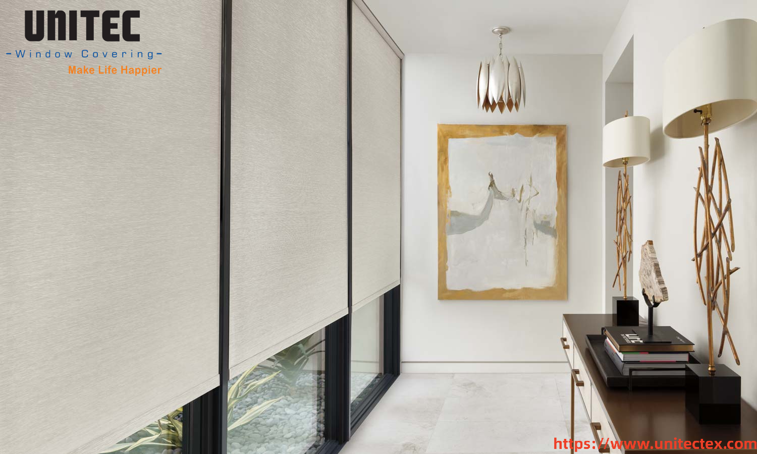 European Style Black Roller Shades