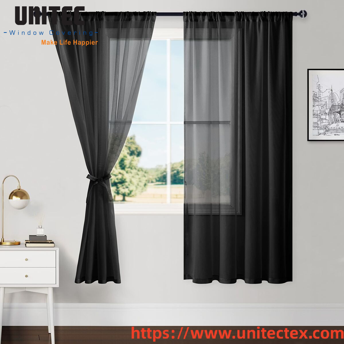 sheer black curtains for bedroom