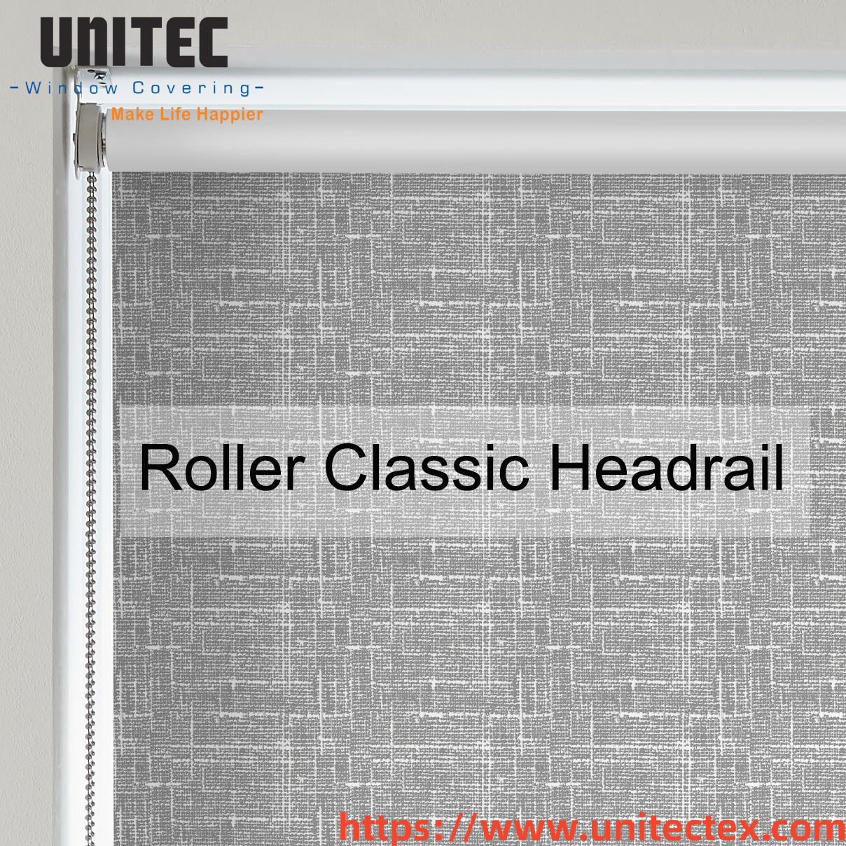 white textured roller blinds