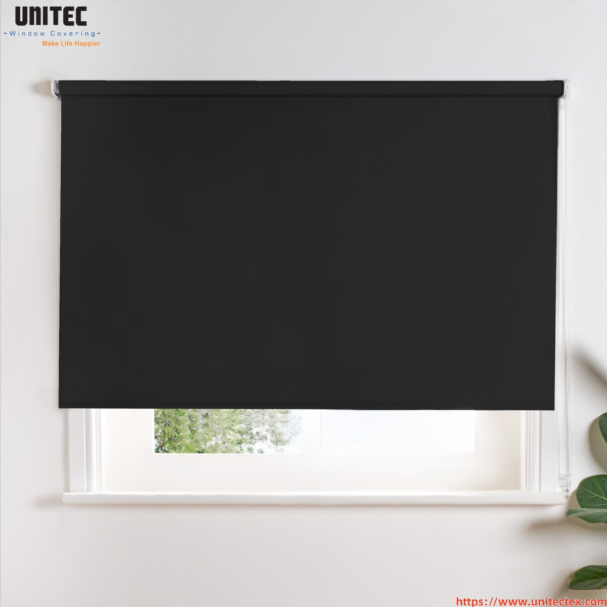 black blackout roller blinds