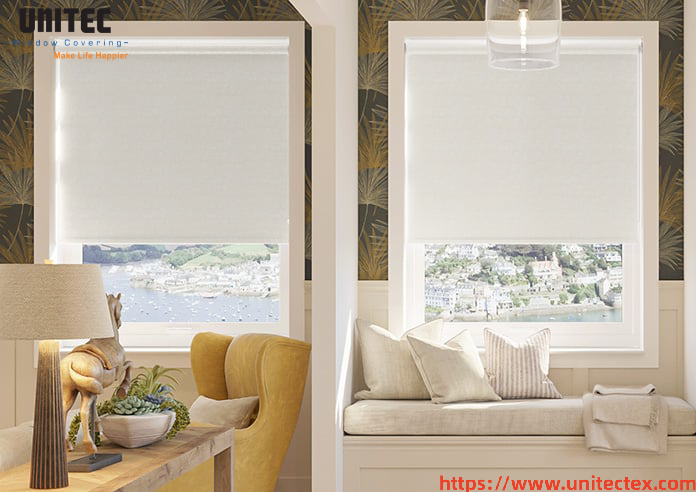 best white blackout blinds with texture