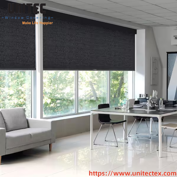 Acrylic-coated black roller shades