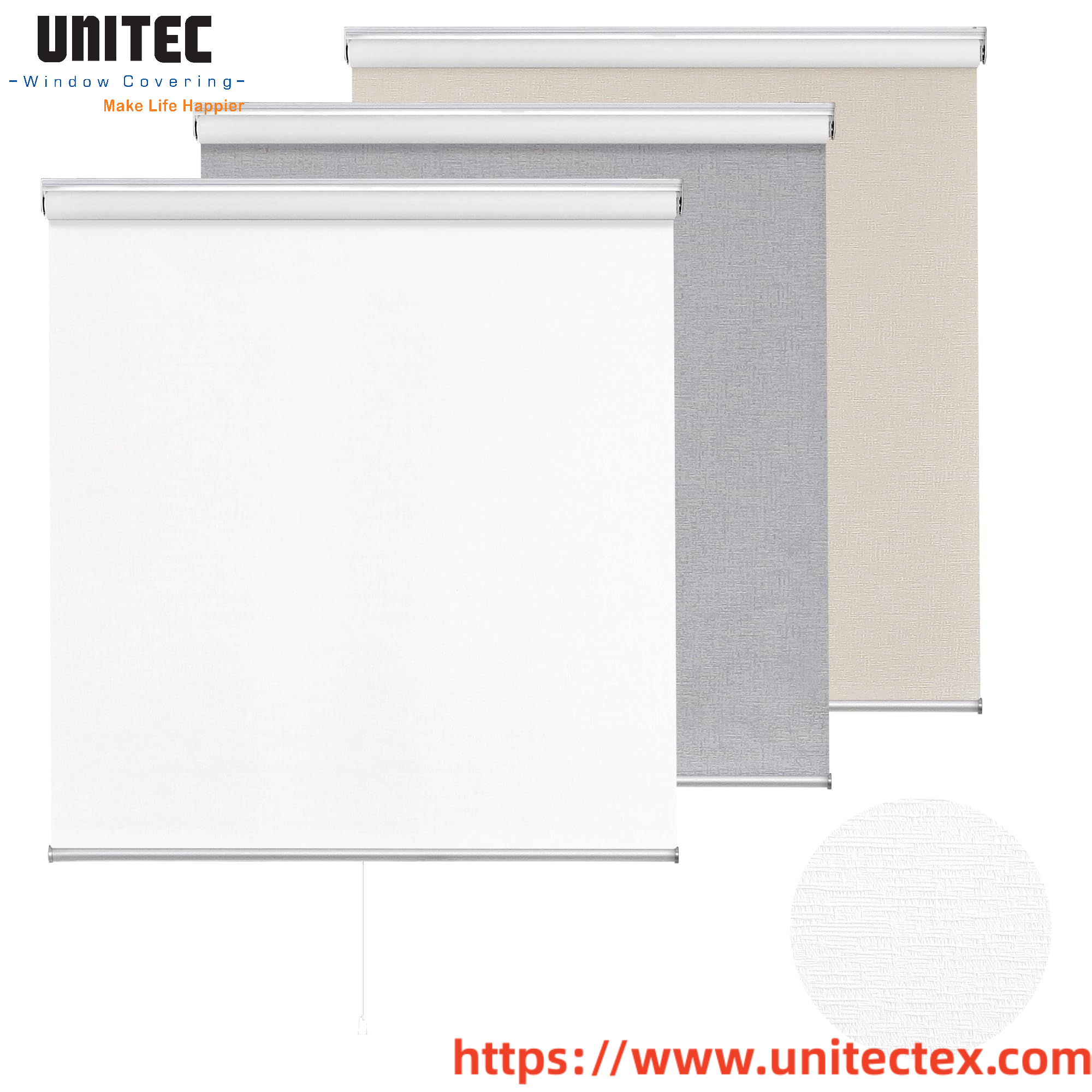white blackout roller blind