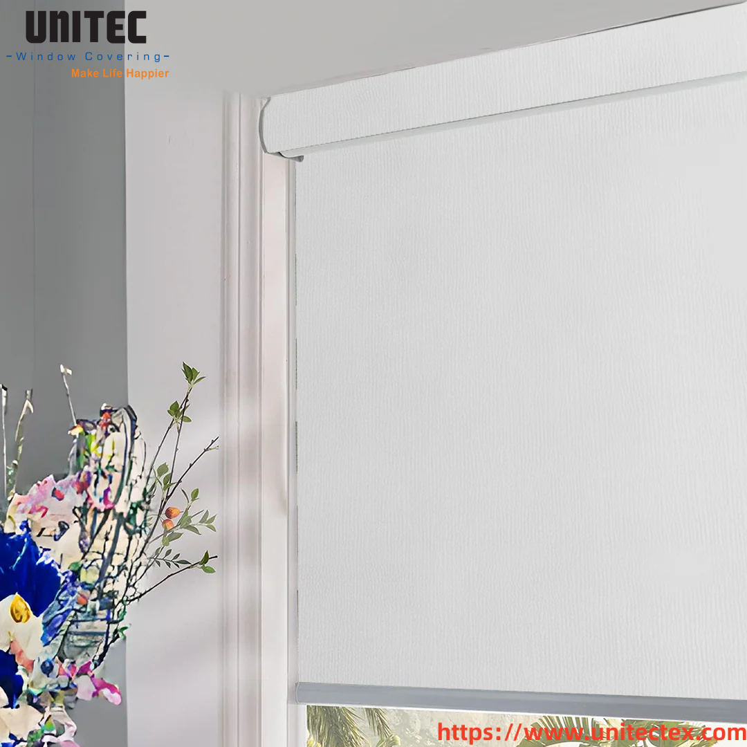 UV blocking white roller blinds