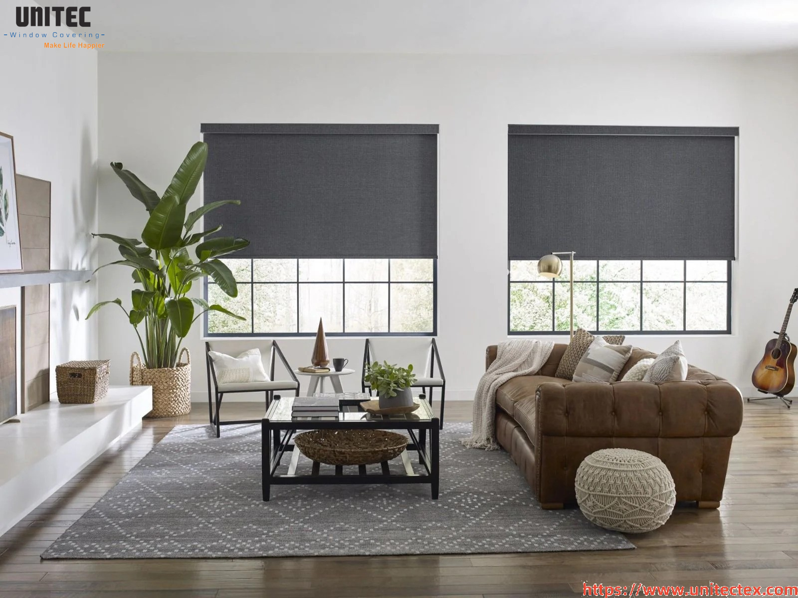 Custom Black High-End Roller Blinds