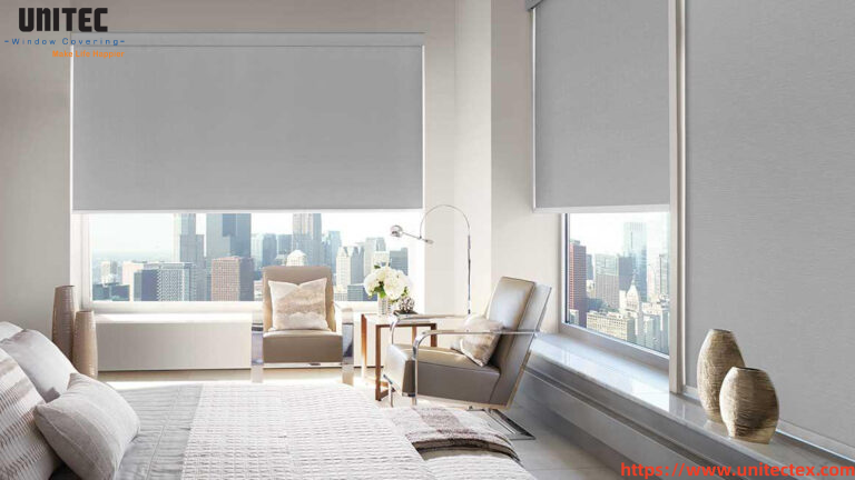 UV blocking white roller blinds