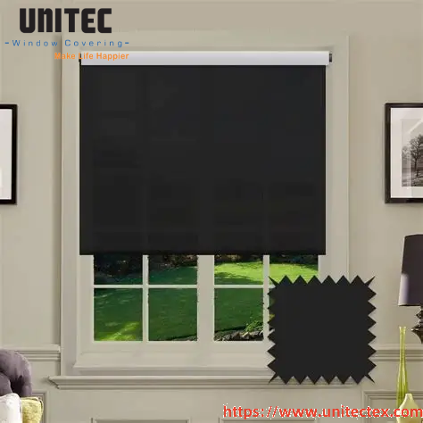 black blackout roller blinds