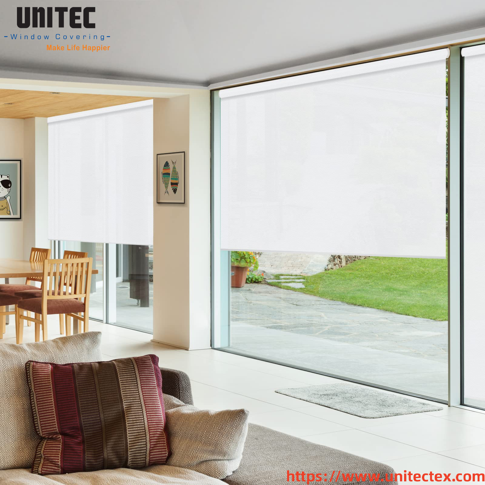 white high blackout roller blinds
