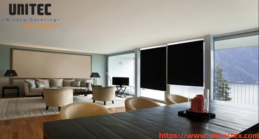 black high blackout blinds